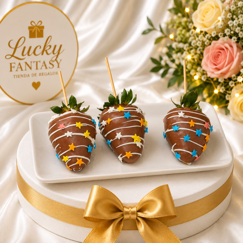 Fresas con Chocolate Decoradas (Docena)